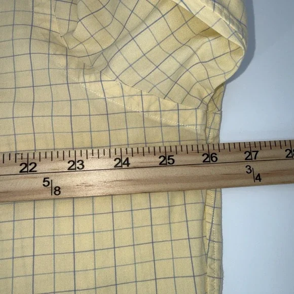 Ralph Lauren Yarmouth Mens 16.5 34/35 Yellow Blue Grid Check Shirt - Picture 7 of 8